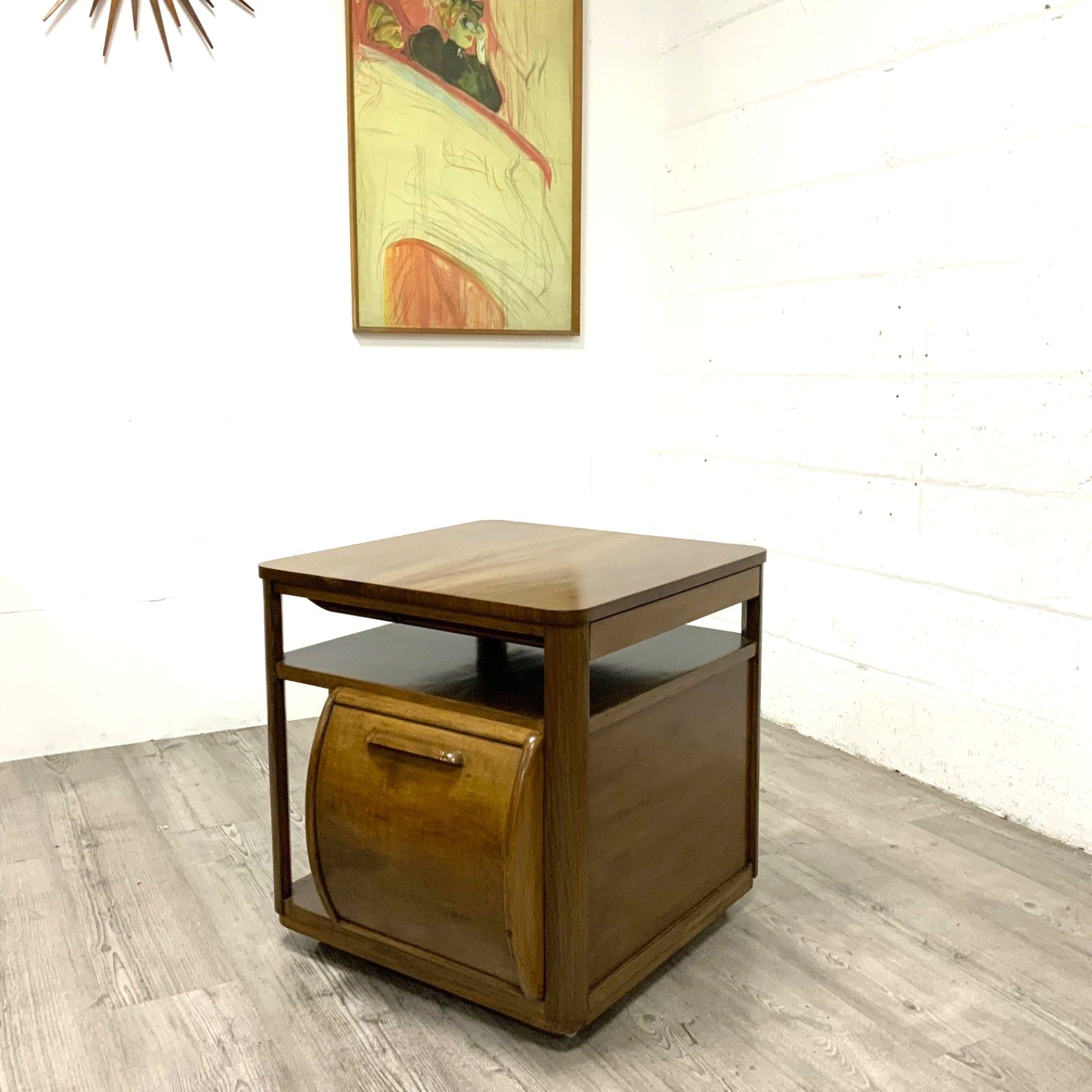 1930s Vintage Art Deco Walnut Cocktail Drinks Cabinet By Incorporall
