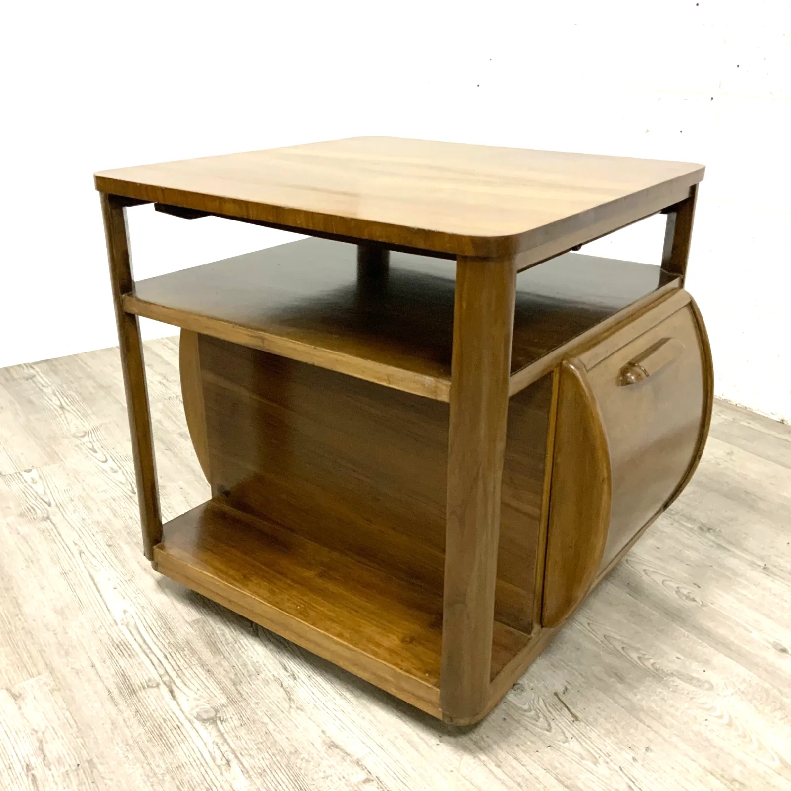 1930s Vintage Art Deco Walnut Cocktail Drinks Cabinet By Incorporall photo for sale