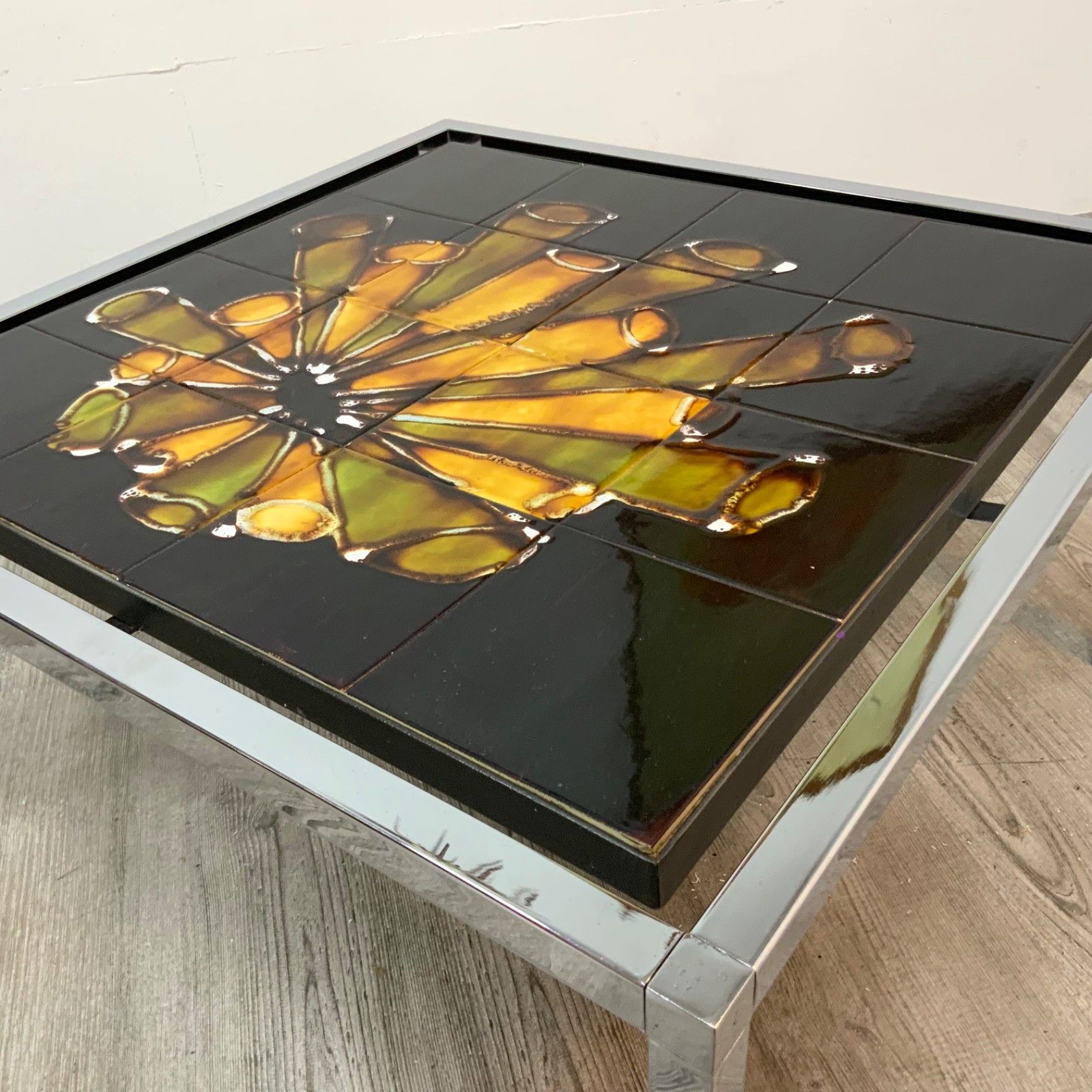 Furniture Vintage Belgian 70’s Tiled Coffee Table Designed By Juliette Belarti For Adri photo