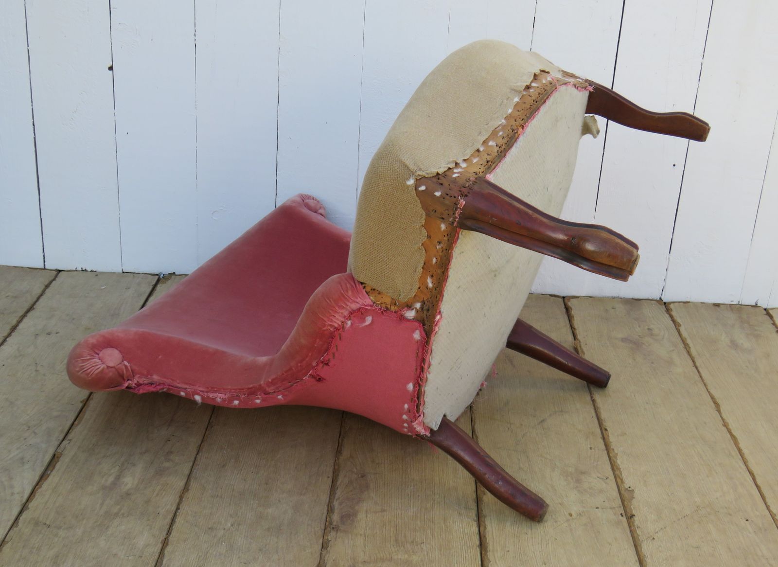 Antique French Napoleon III Slipper Tub Chair photo vintage