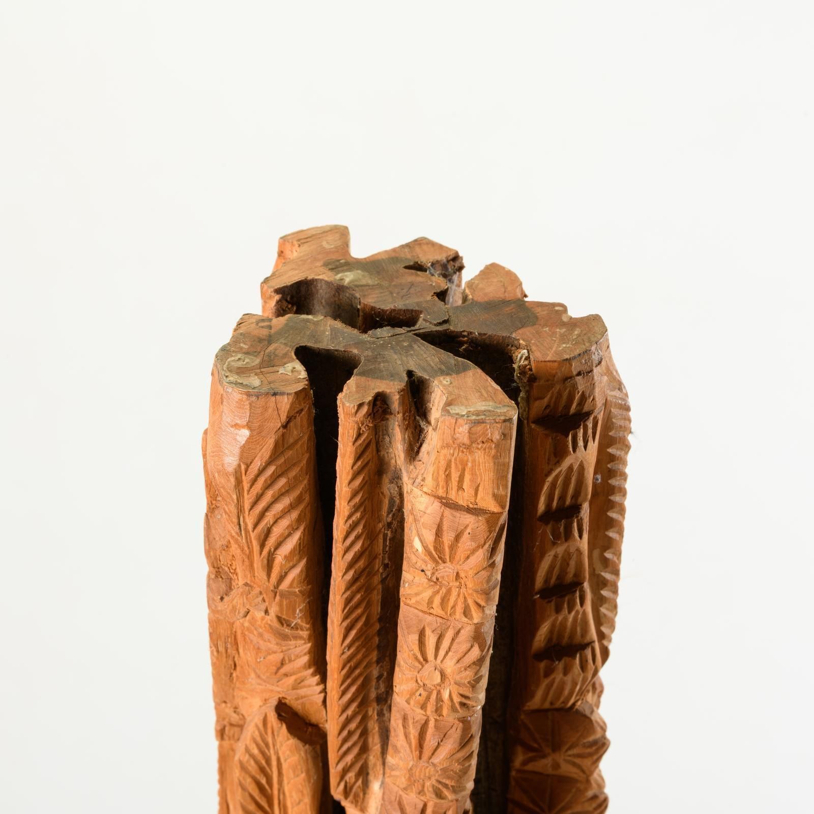 Zande Or Mangbetu Workshop Attribution, Northern Democratic Republic Of Congo Carved Limba Column photo vinterior