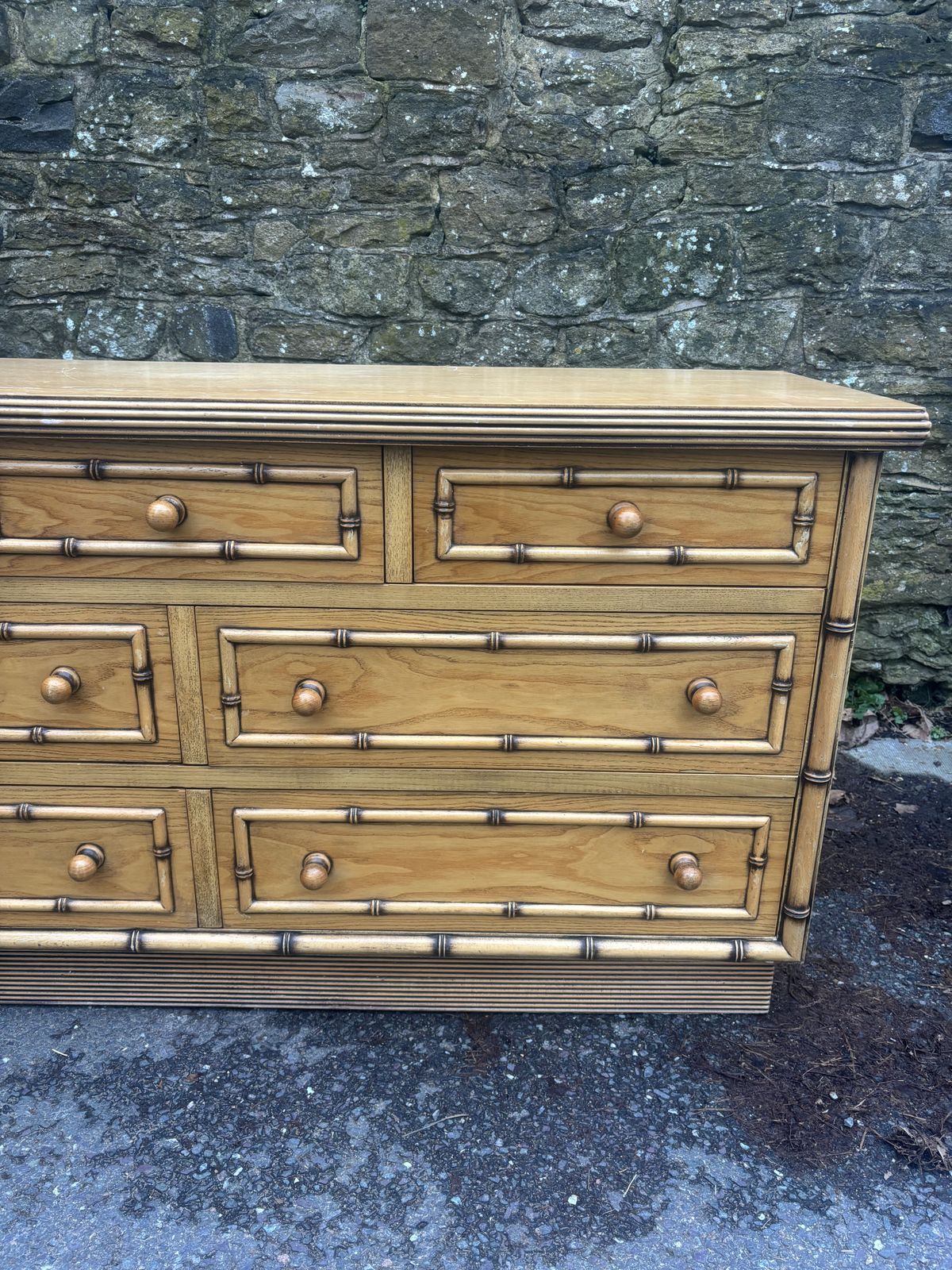 Vintage Harrods Faux Bamboo Chest Of Drawers Sideboard photo for sale