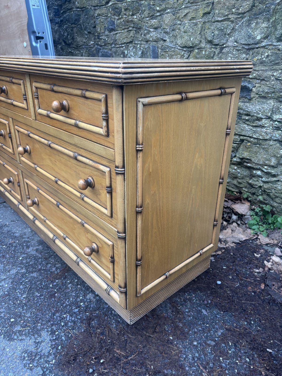Vintage Harrods Faux Bamboo Chest Of Drawers Sideboard photo vintage