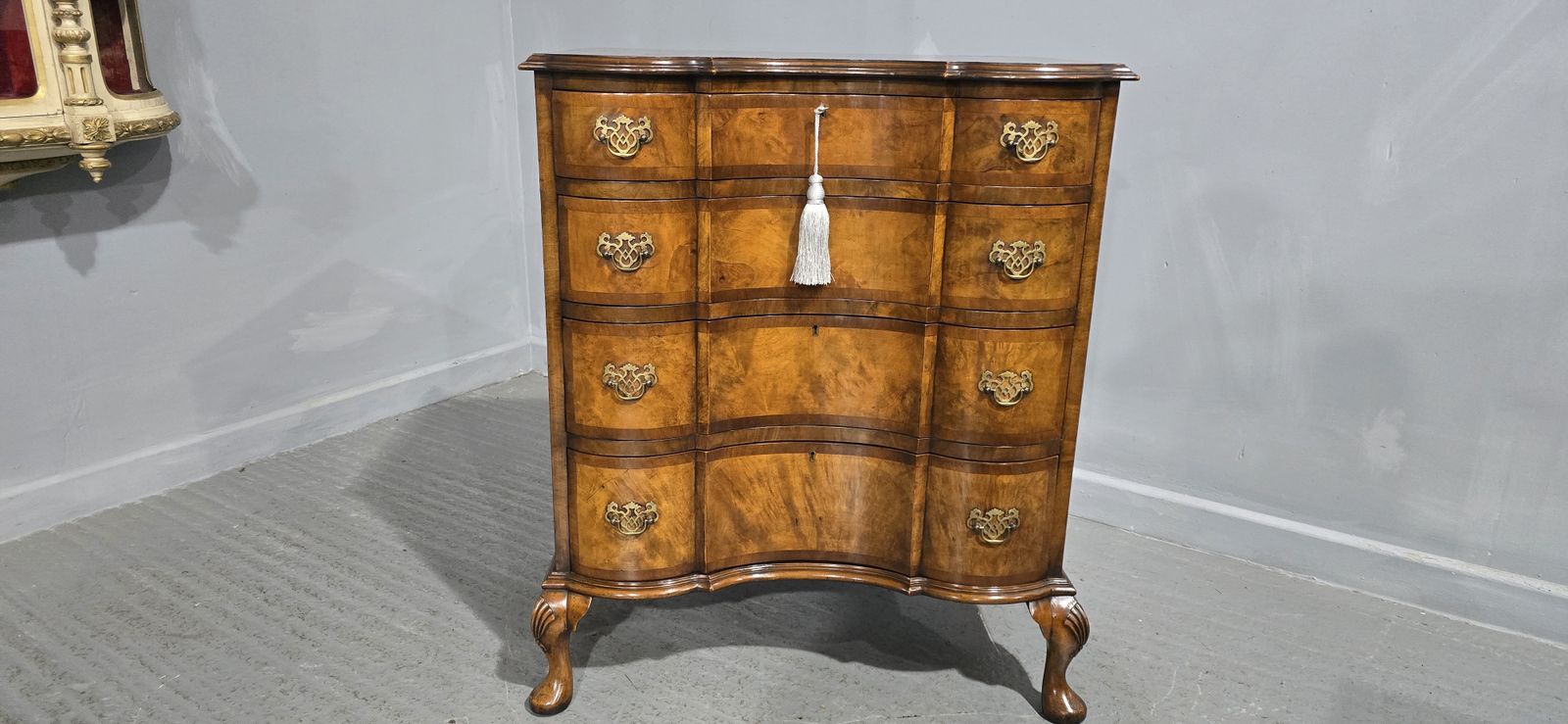 Outstanding Concave Walnut Chest Of Drawers photo furniture