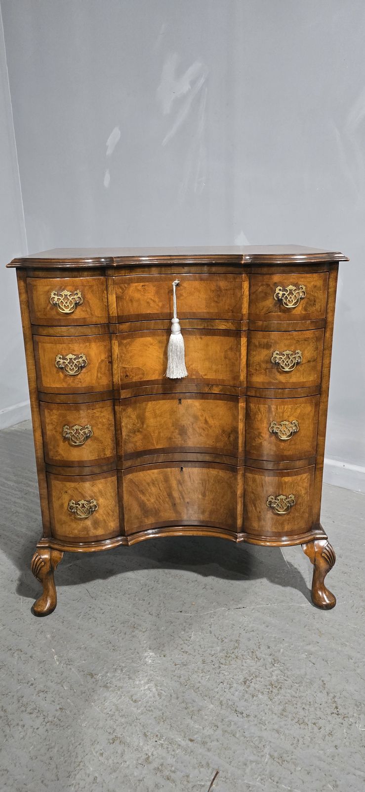 photo for sale Outstanding Concave Walnut Chest Of Drawers