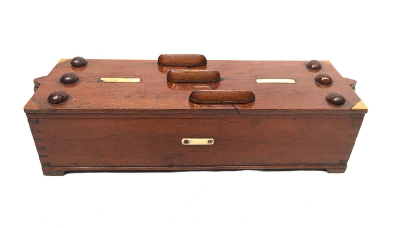 Antique Wooden 19th Century Secret Puzzle Box / Money Storage Chest C.1895 photo 189.0