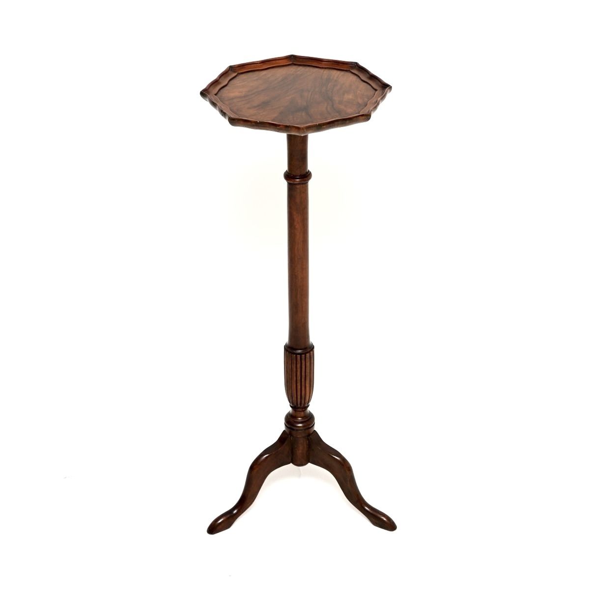 Antique Georgian Style Figured Walnut Side Table / Stand photo furniture