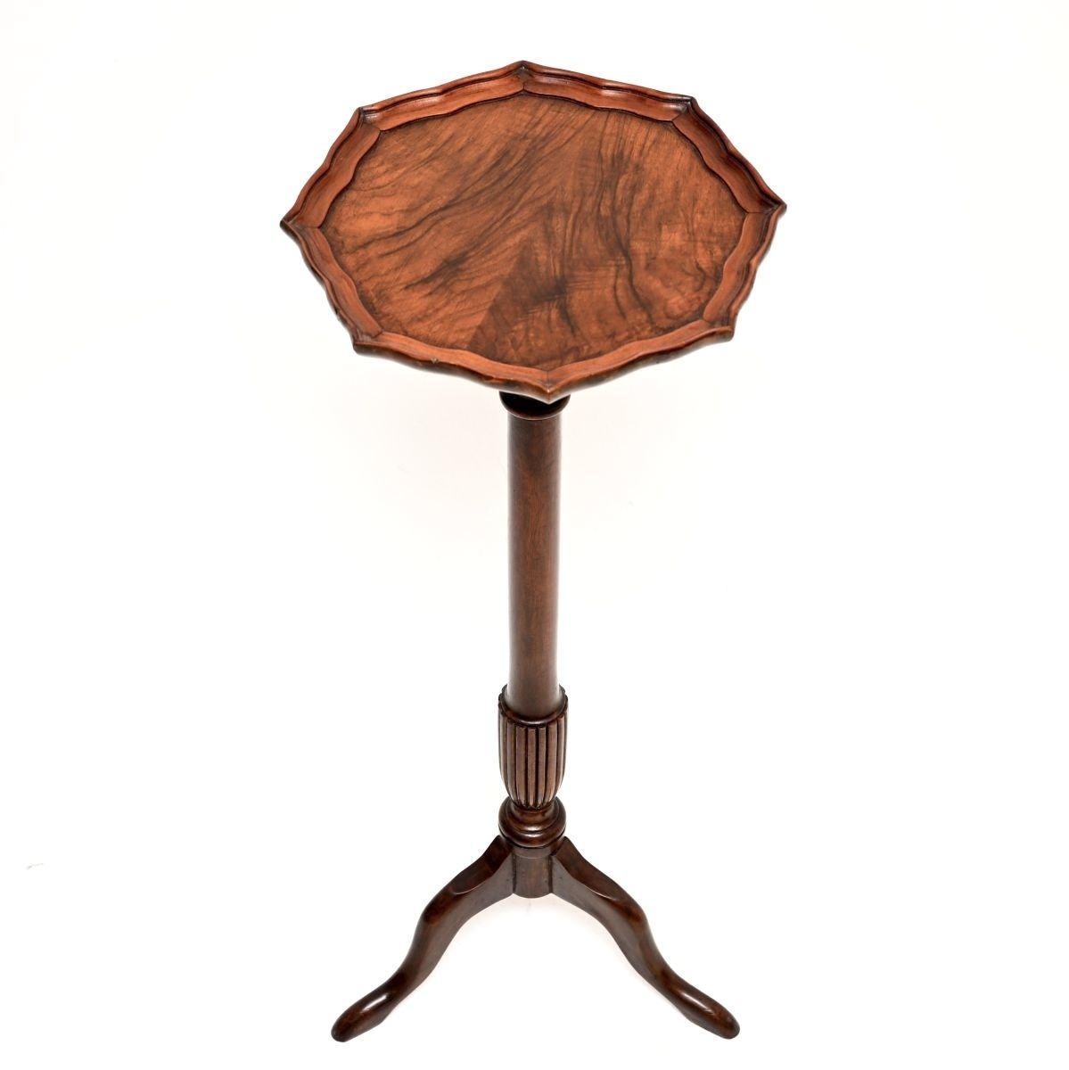 Antique Georgian Style Figured Walnut Side Table / Stand photo for sale
