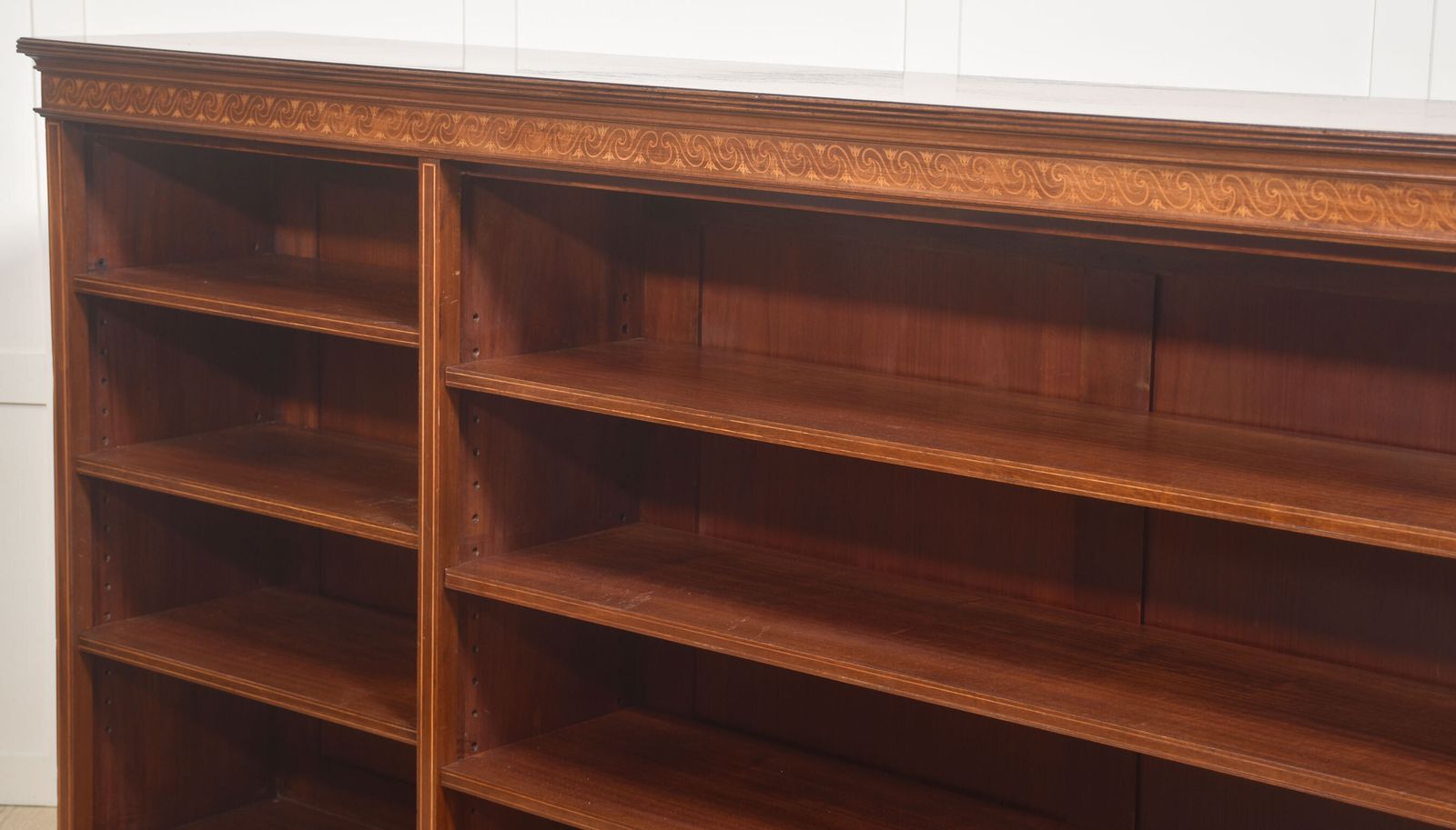 Late 19th Century Inlaid Mahogany Open Bookcase photo Furniture