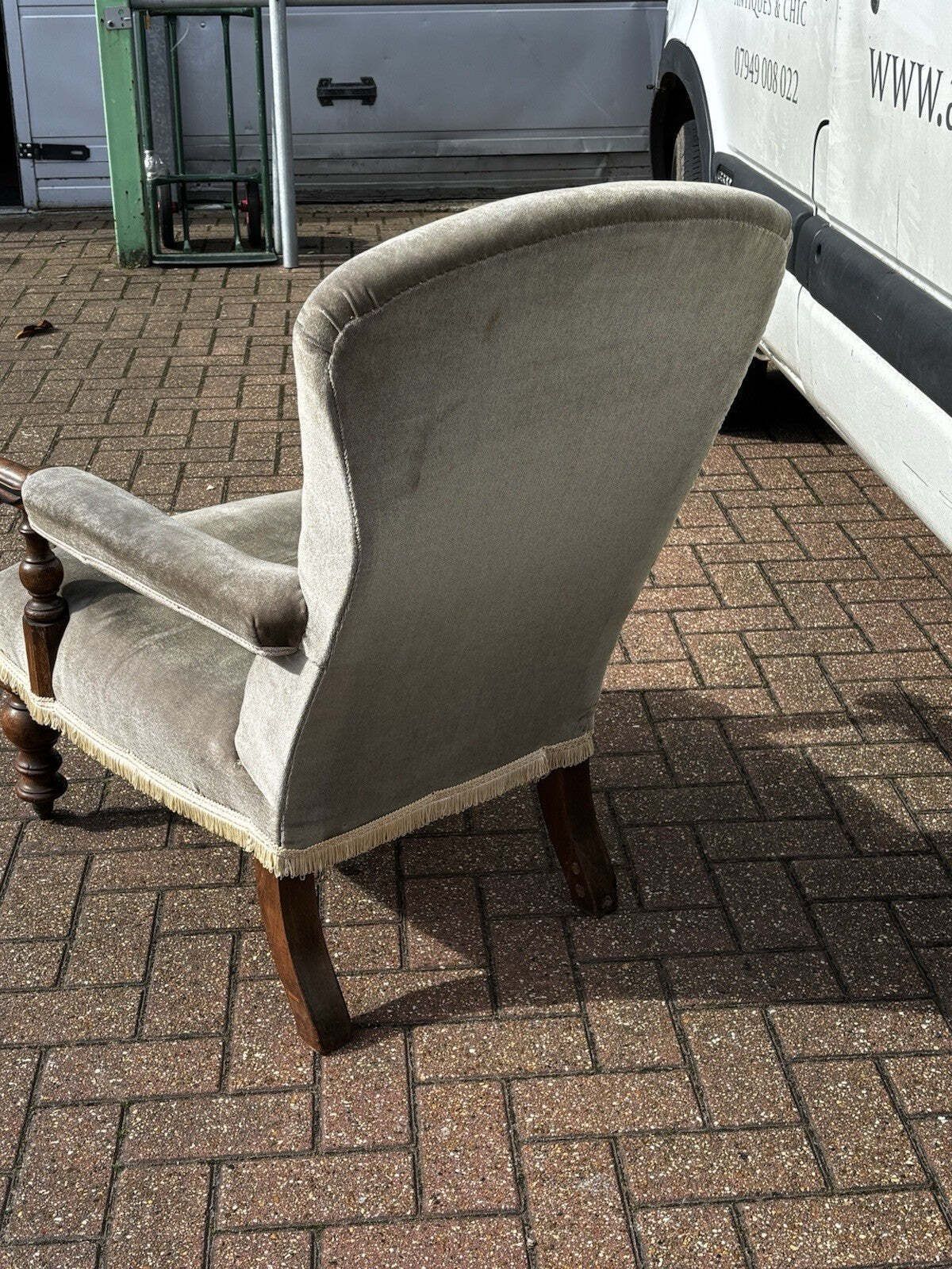 William IV Library Armchair With Mahogany Frame, On Brass Castors. photo 505.0