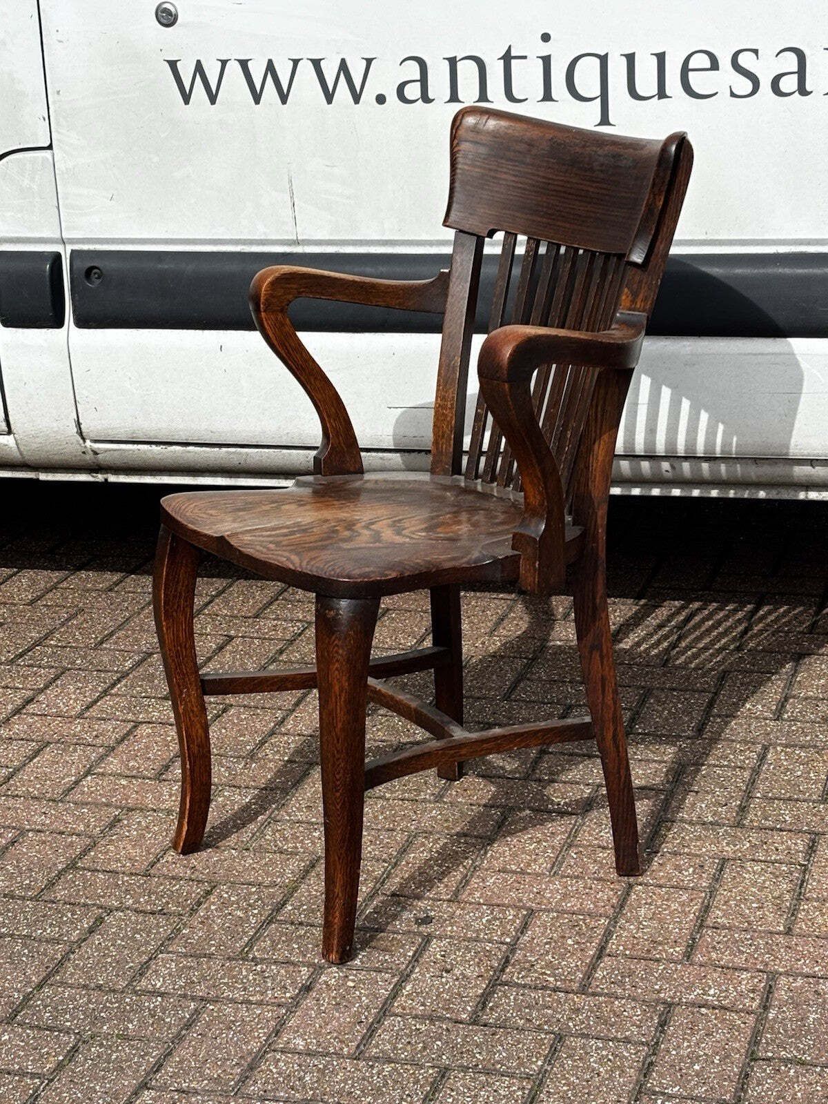 Edwardian Oak Desk Armchair , Superb Quality, Stamped Boardmans photo for sale