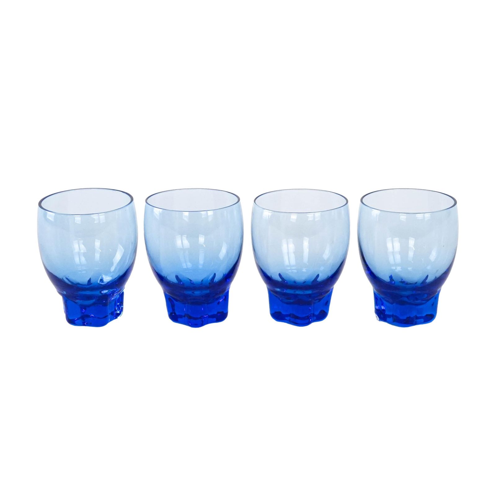 Set Of Cobalt Glasses, Danish Design, 1970s, Manufactured In Denmark