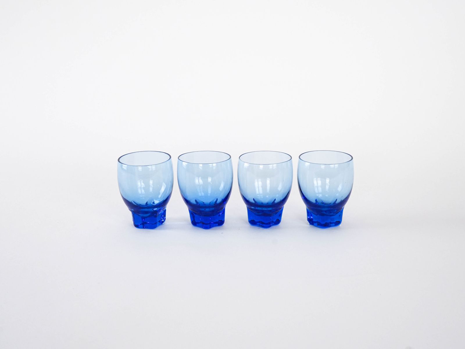 Set Of Cobalt Glasses, Danish Design, 1970s, Manufactured In Denmark photo for sale