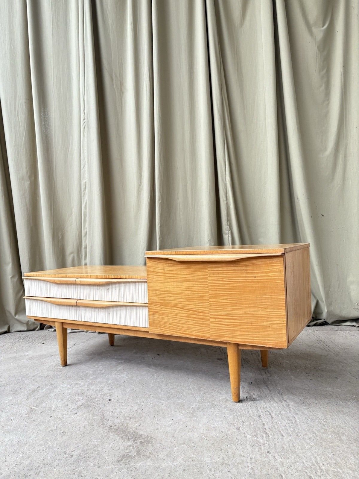 Vtg Mid Century Telephone Side Table Entranceway Hallway Bench Seat Danish R54 photo for sale
