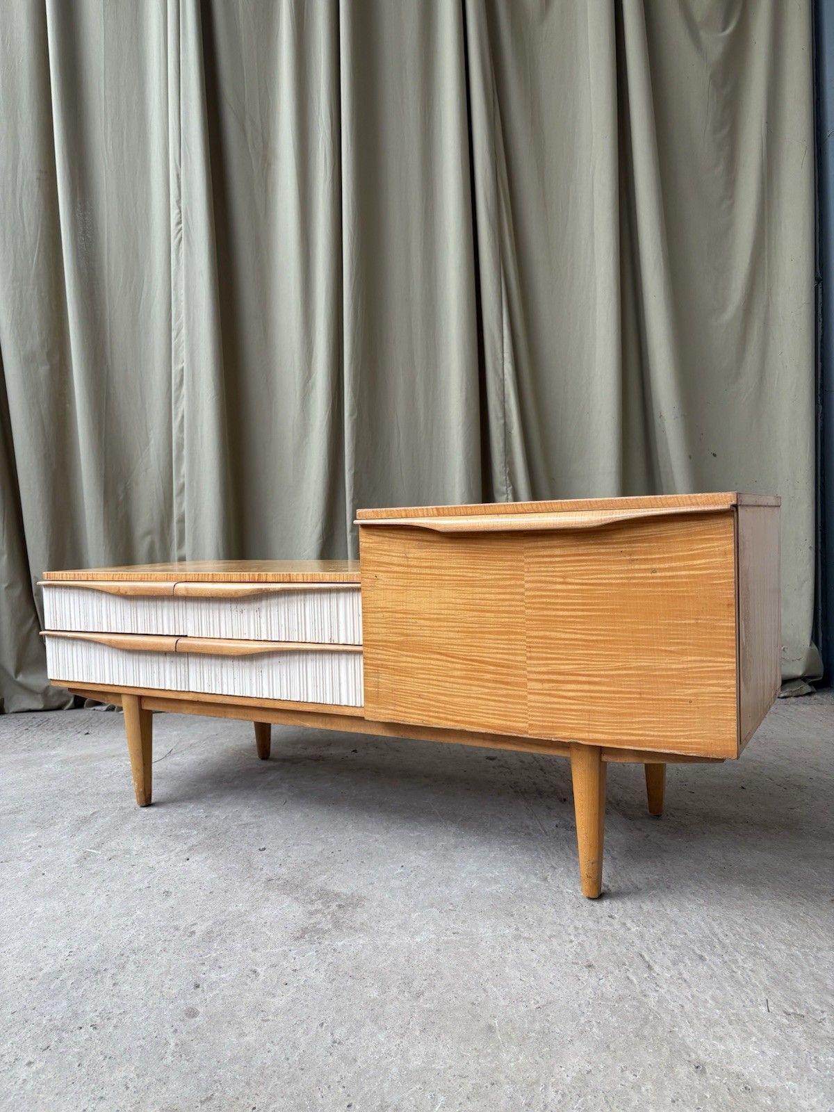 Vtg Mid Century Telephone Side Table Entranceway Hallway Bench Seat Danish R54 photo 488.75