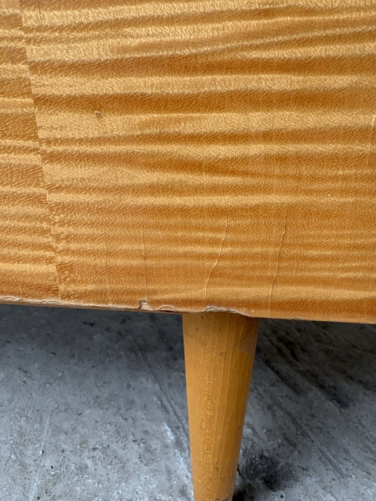 photo vintage Vtg Mid Century Telephone Side Table Entranceway Hallway Bench Seat Danish R54