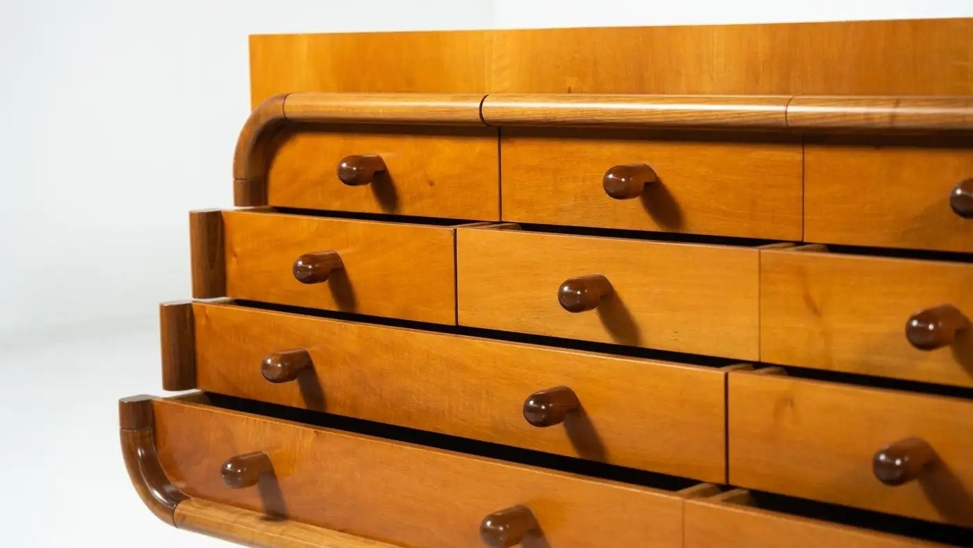 Mid Century Sideboard With Drawers Walnut Italy 1960s photo for sale