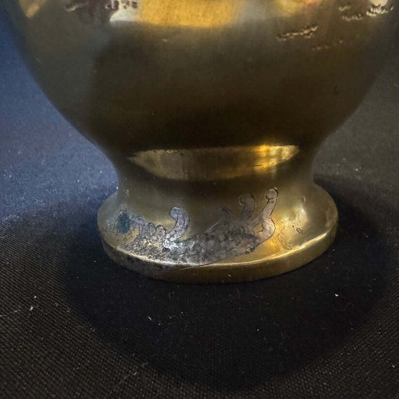 Antique Early 1900s Japanese Meiji Mixed Metal Bronze Large Vase photo vinterior
