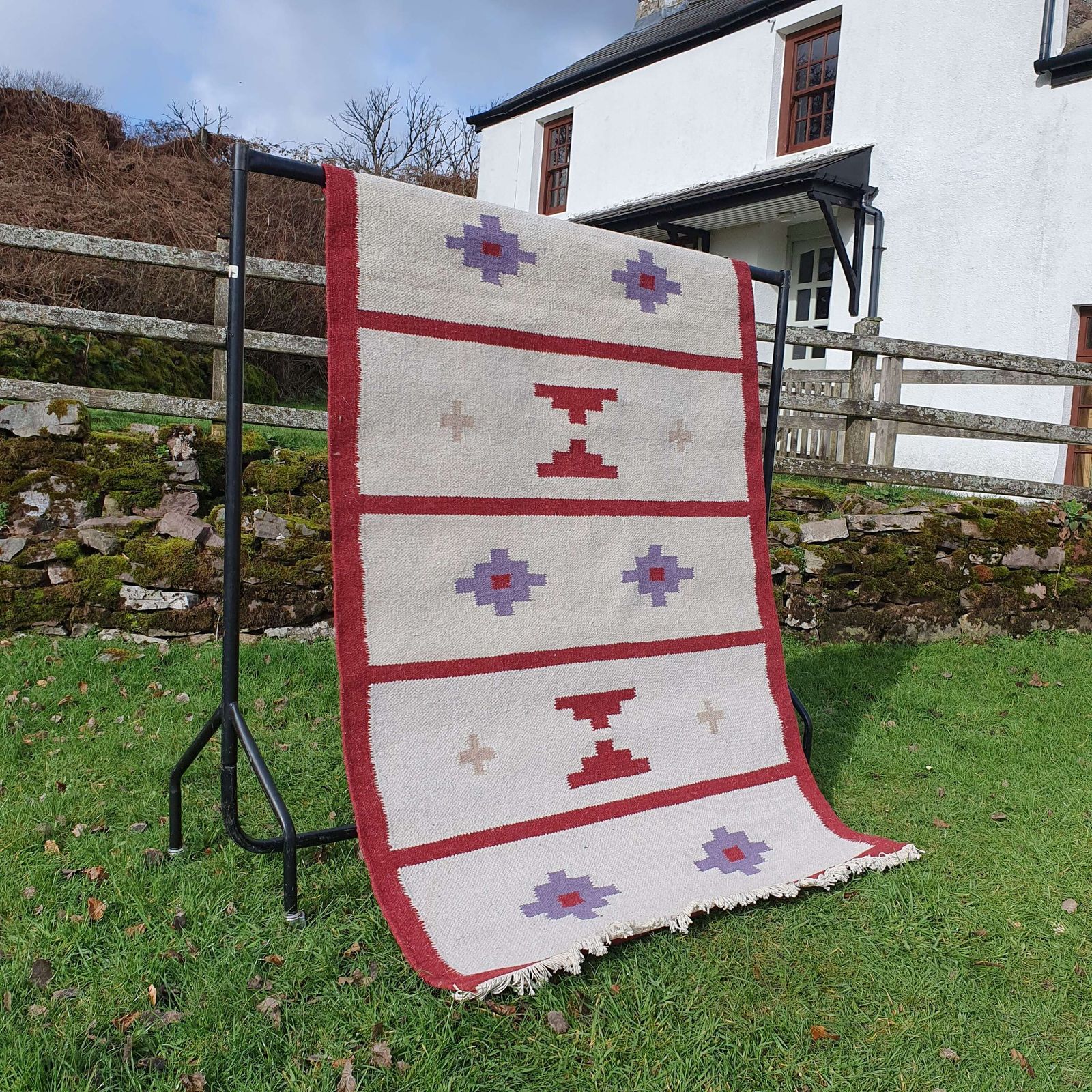 A Traditional Swedish Flatweave Rug Dating From The 1960s. photo for sale
