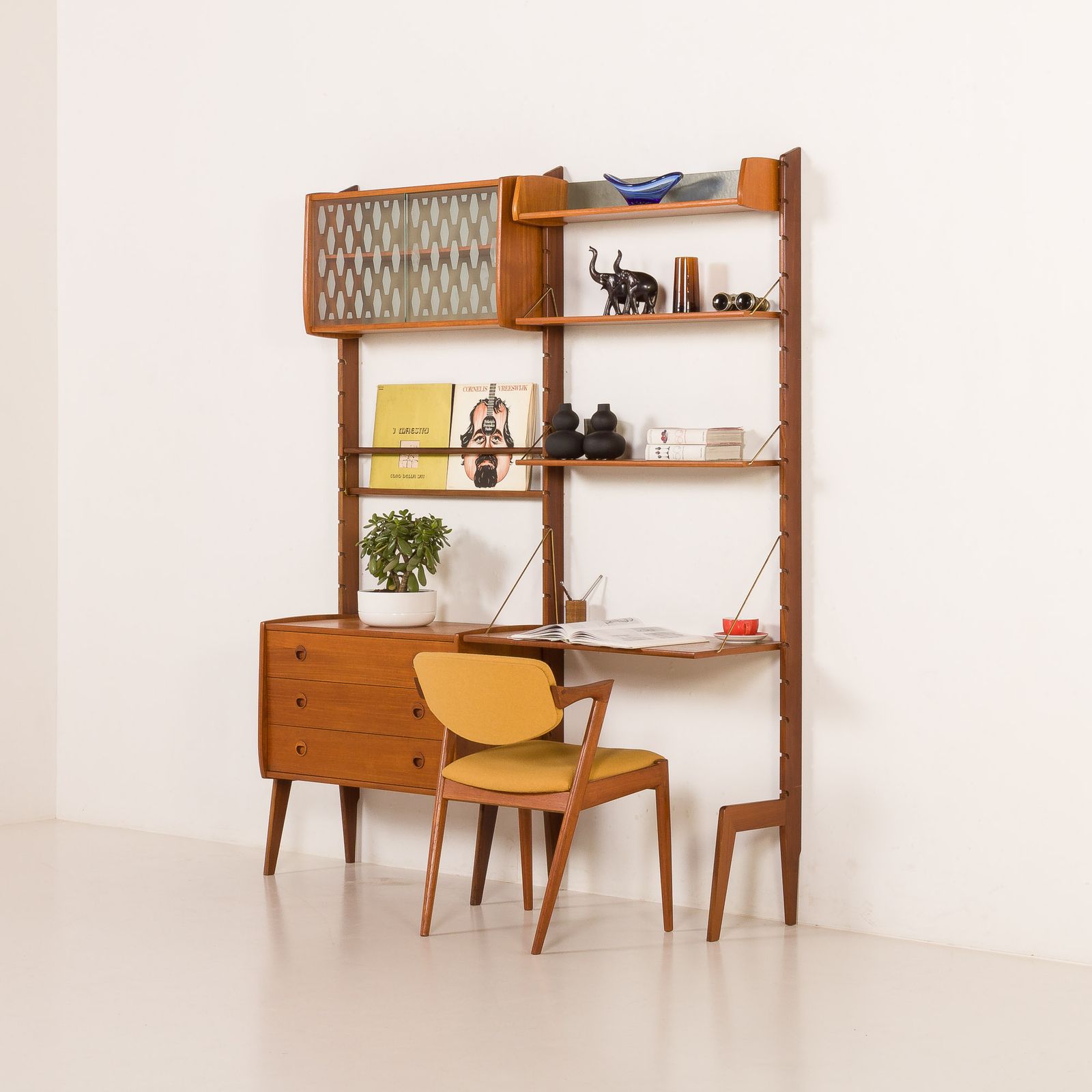Ergo Free Standing Wall Unit With A Desk By John Texmon, Norway 1960s