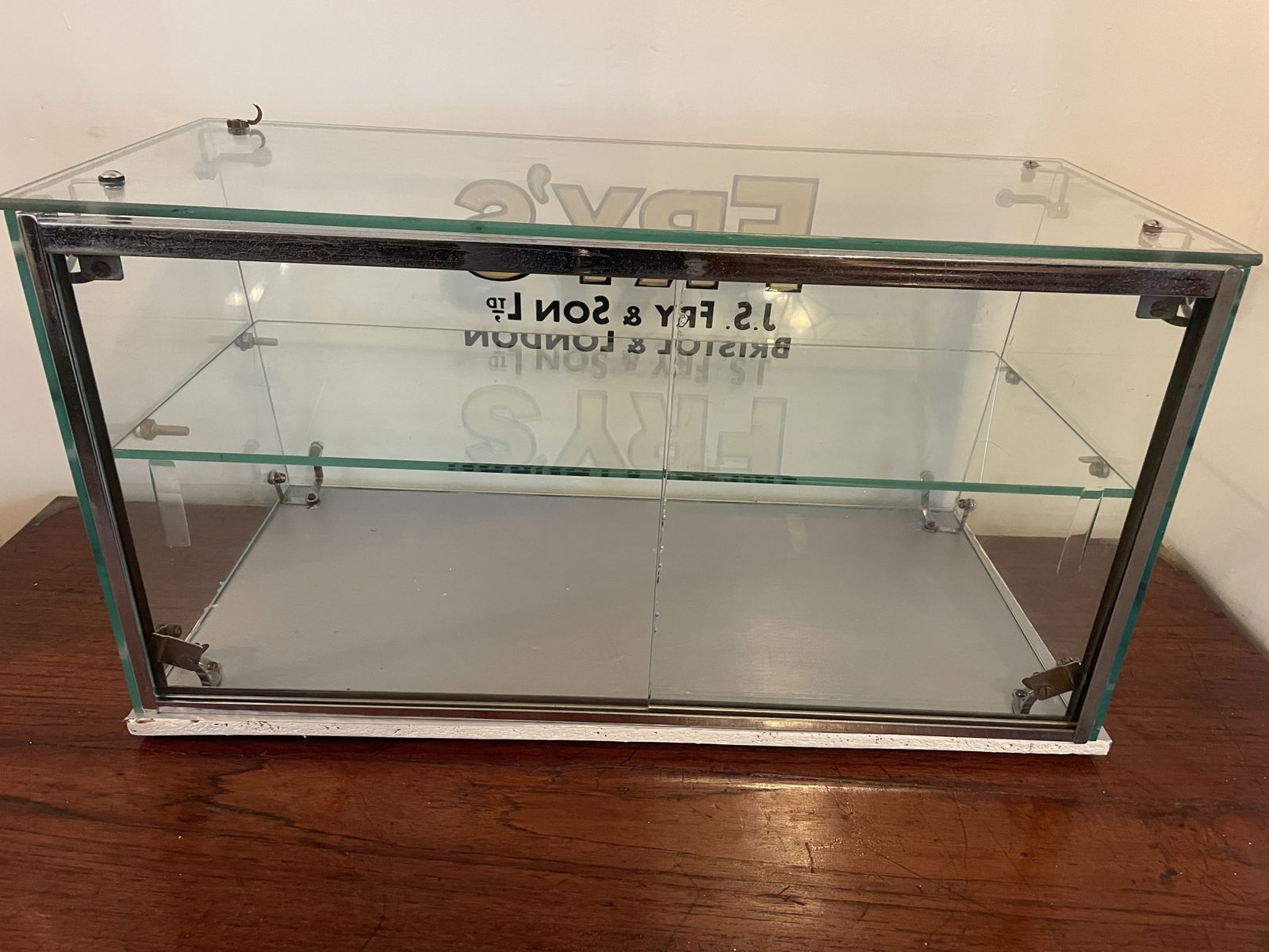Original Mid Century Fry's Chocolate Glass Counter Top Display photo furniture