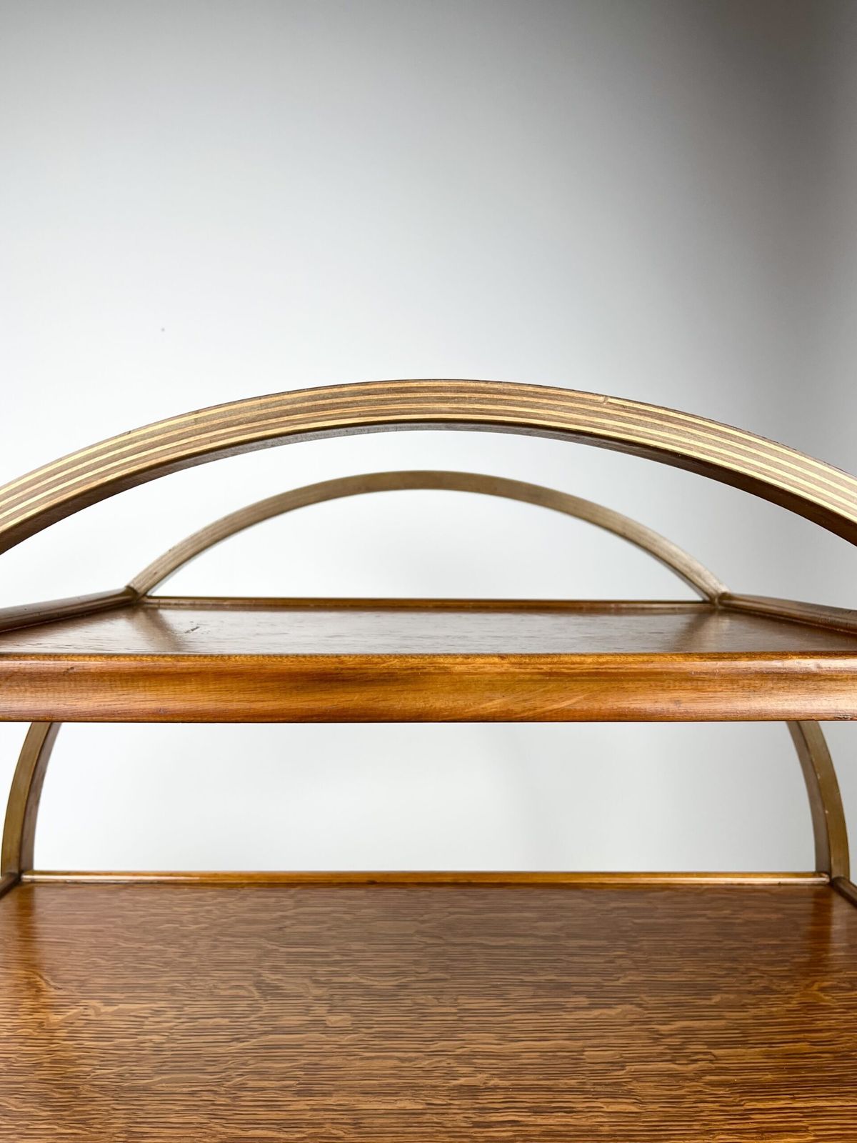 Geometric Art Deco Serving Trolley In Oak, English 1930s photo for sale