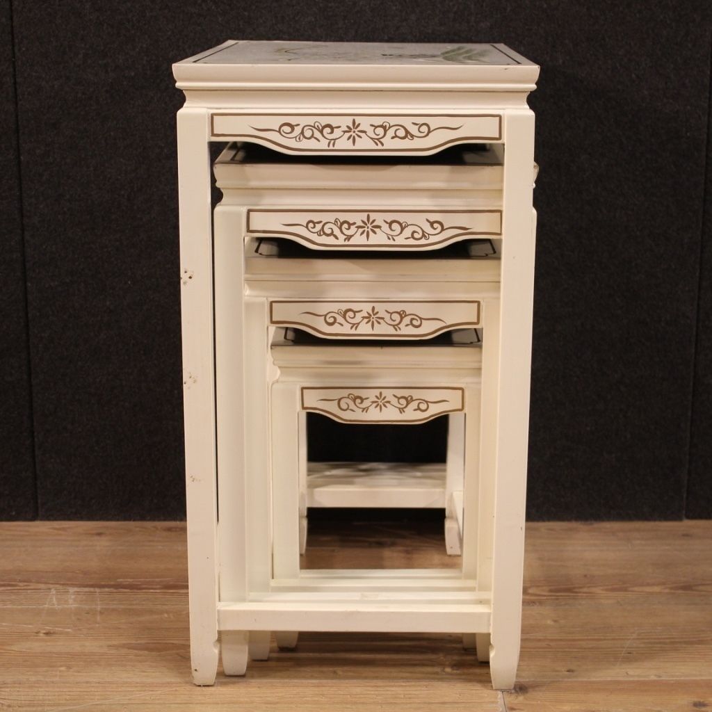 Four French Lacquered And Painted Coffee Tables photo Furniture