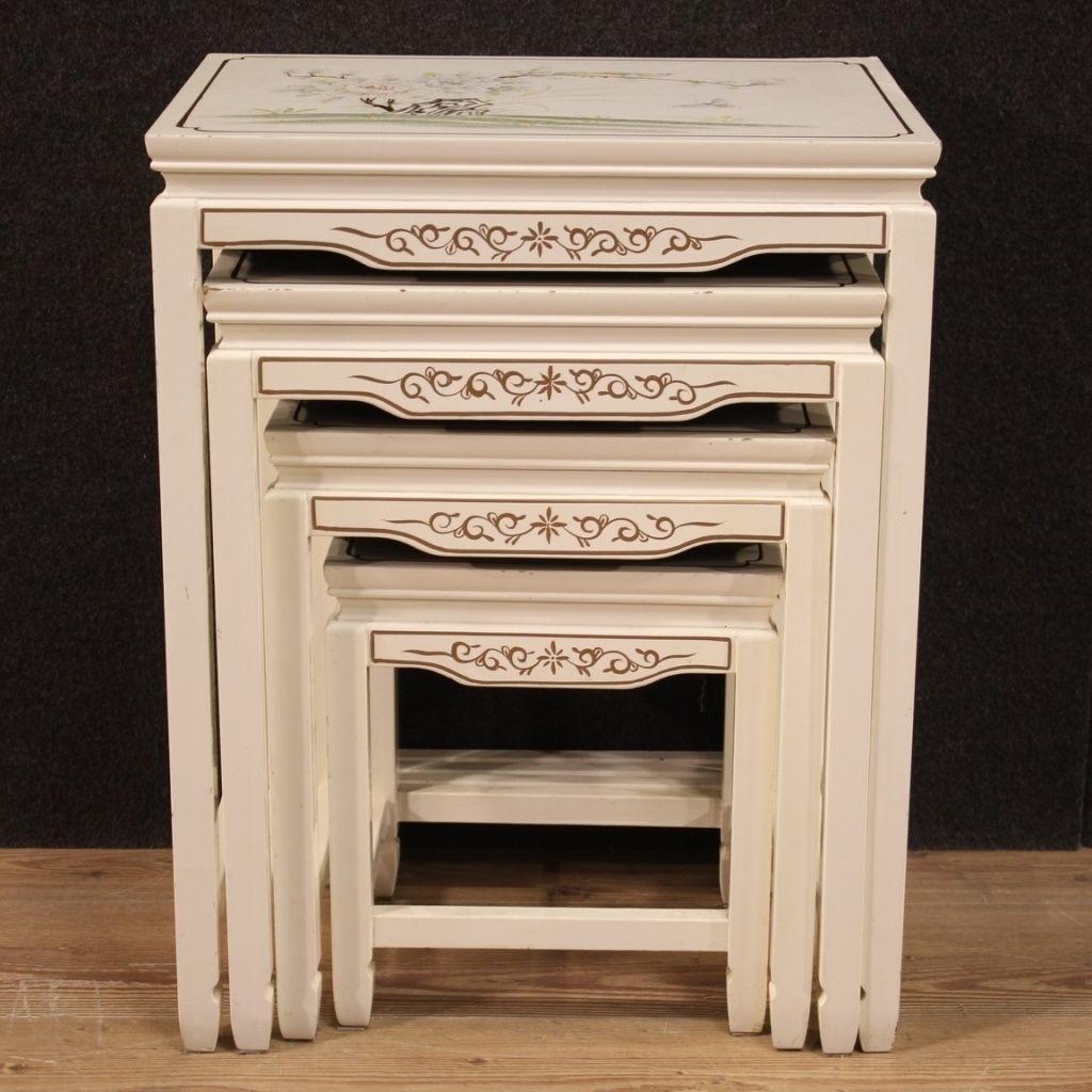 photo furniture Four French Lacquered And Painted Coffee Tables