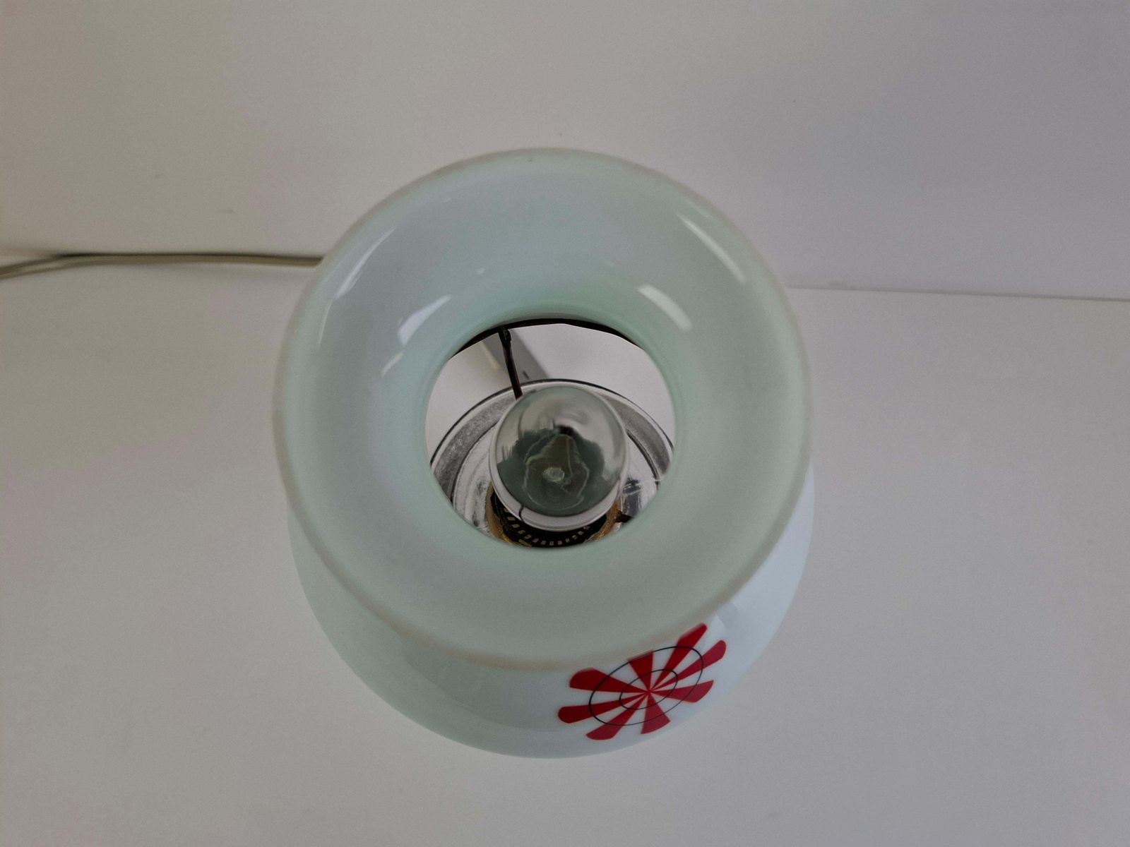 photo furniture 1960s Czechoslovakian Milk Glass Oil Lamp Style Table Lamp