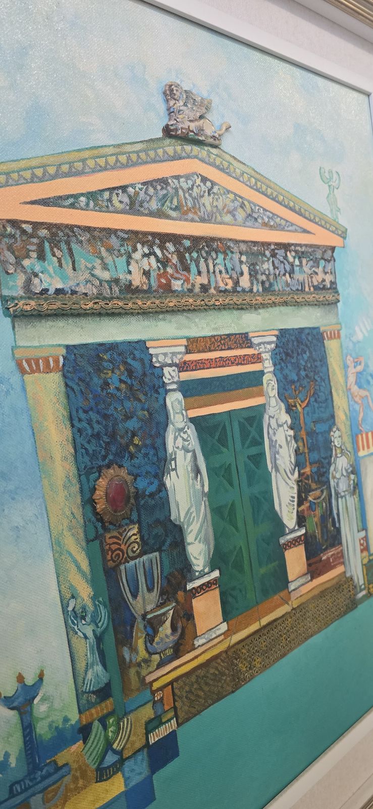 Unico Ed Esclusivo Dipinto Mosaico Materico Con Rilievo "Il Tesoro Di Sifno" (1993) photo vinterior