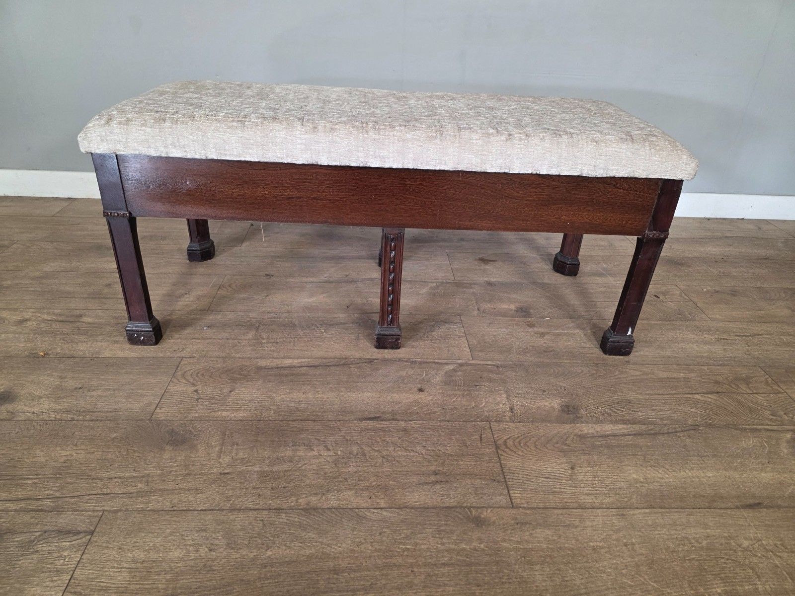 Antique Mahogany Adams Style Large Stool/Window Seat 18th Century photo furniture