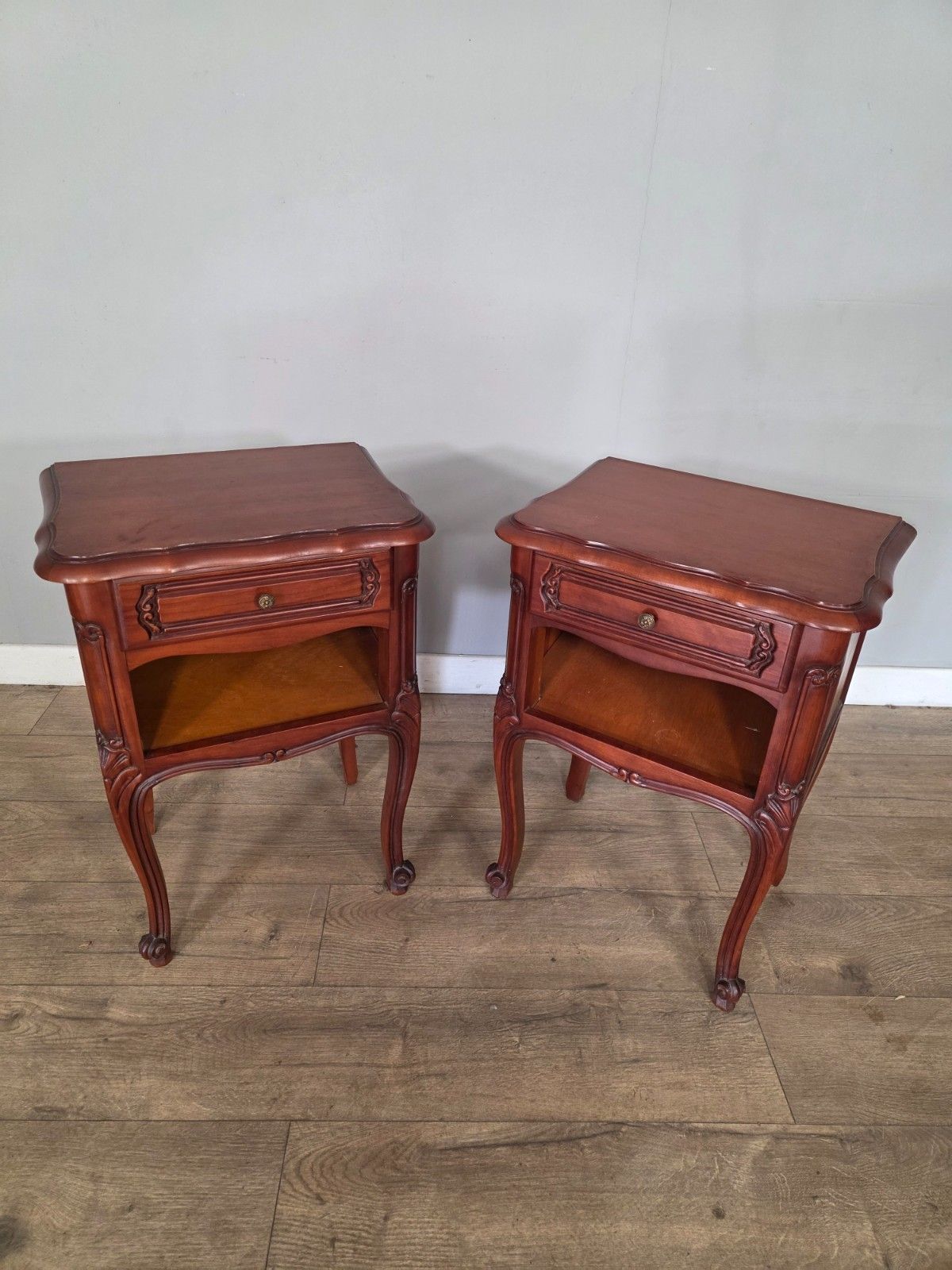 Pair Of Antique French Louis XV Style Bedside Cabinets 1960s photo Furniture
