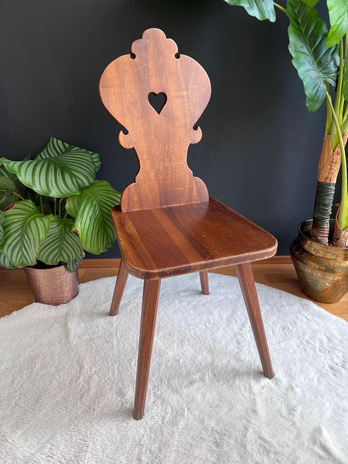 Unique Wood Accent Chair, Brutalist Mid Century Modern Farmhouse Furniture