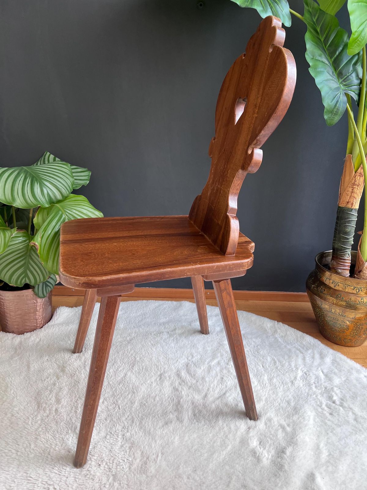 Unique Wood Accent Chair, Brutalist Mid Century Modern Farmhouse Furniture photo furniture