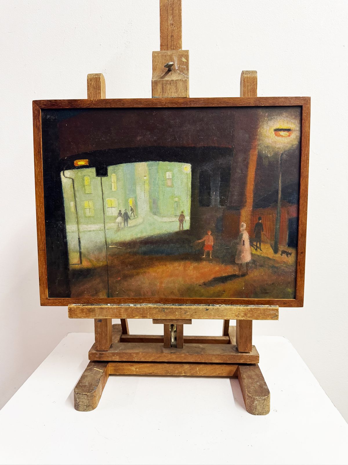 Mabel Alleyne Oil Painting “Between The Lights” Rba Exhibited, London Nocturne Street Scene photo 695.0