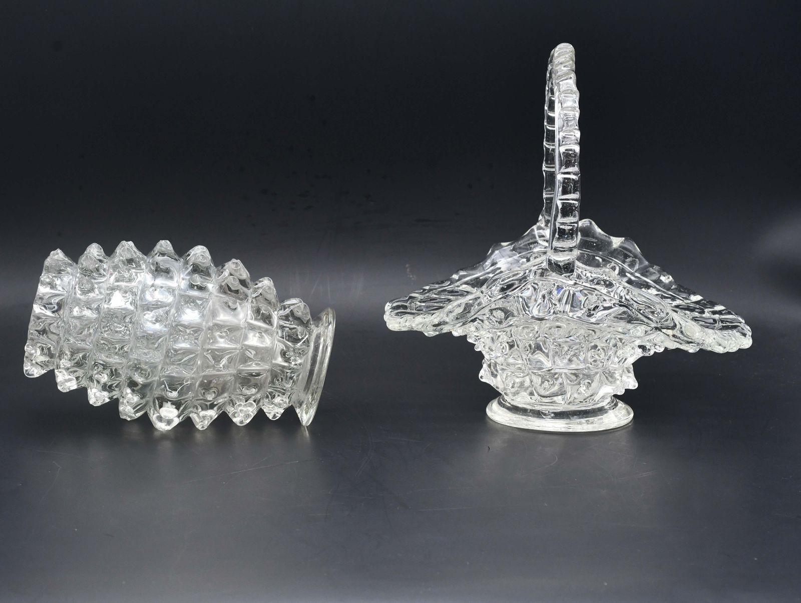 Set Of 2 Ercole Barovier Rostrato Murano Italian Glass Vase For Barovier & Toso photo buy