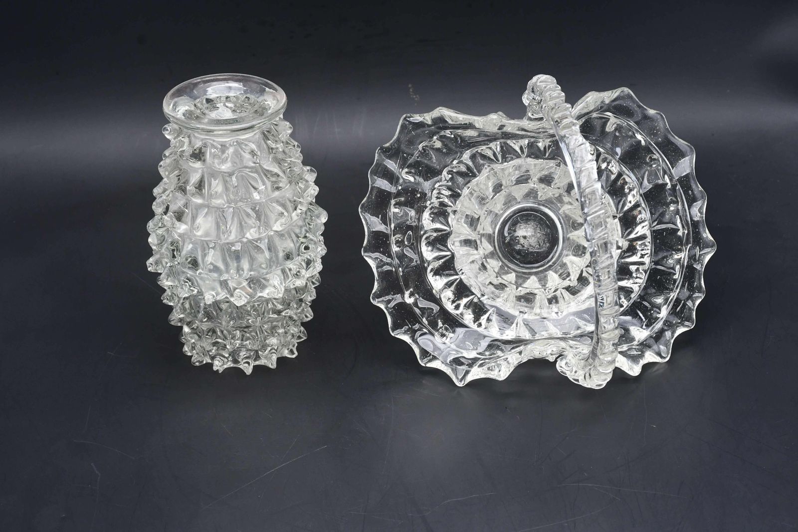 1189.0 Set Of 2 Ercole Barovier Rostrato Murano Italian Glass Vase For Barovier & Toso photo