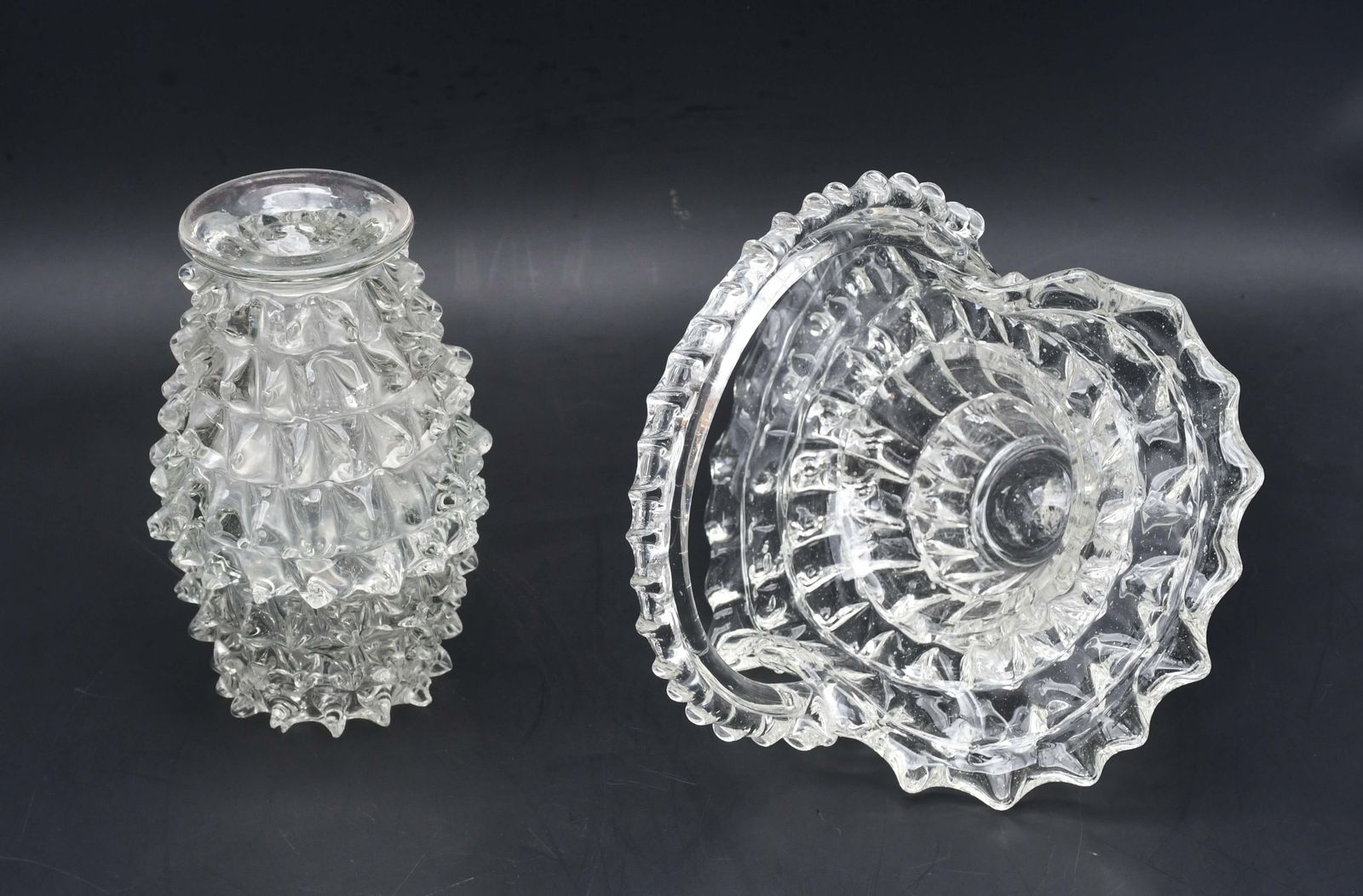 photo vinterior Set Of 2 Ercole Barovier Rostrato Murano Italian Glass Vase For Barovier & Toso