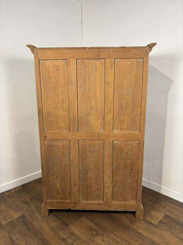 Furniture Vintage Indian Reclaimed Solid Wood Glazed Cupboard photo