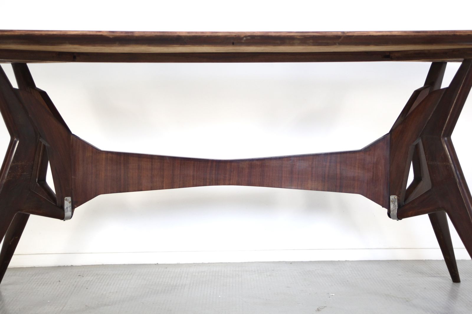 Midcentury Italian Oblong Marble Effect Table With Wood Base. photo buy