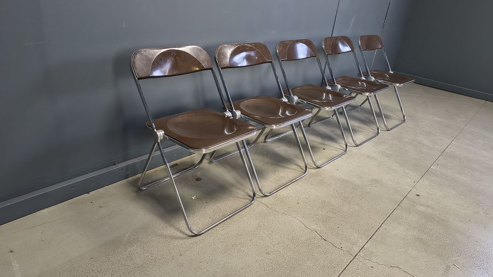 Vintage  Folding Chairs Plia Giancarlo Piretti For Castelli, 1970s, Set Of 5 photo buy