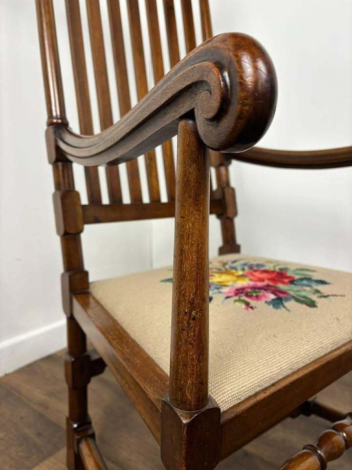 Furniture Reproduction Bar Back Mahogany Framed Armchair photo