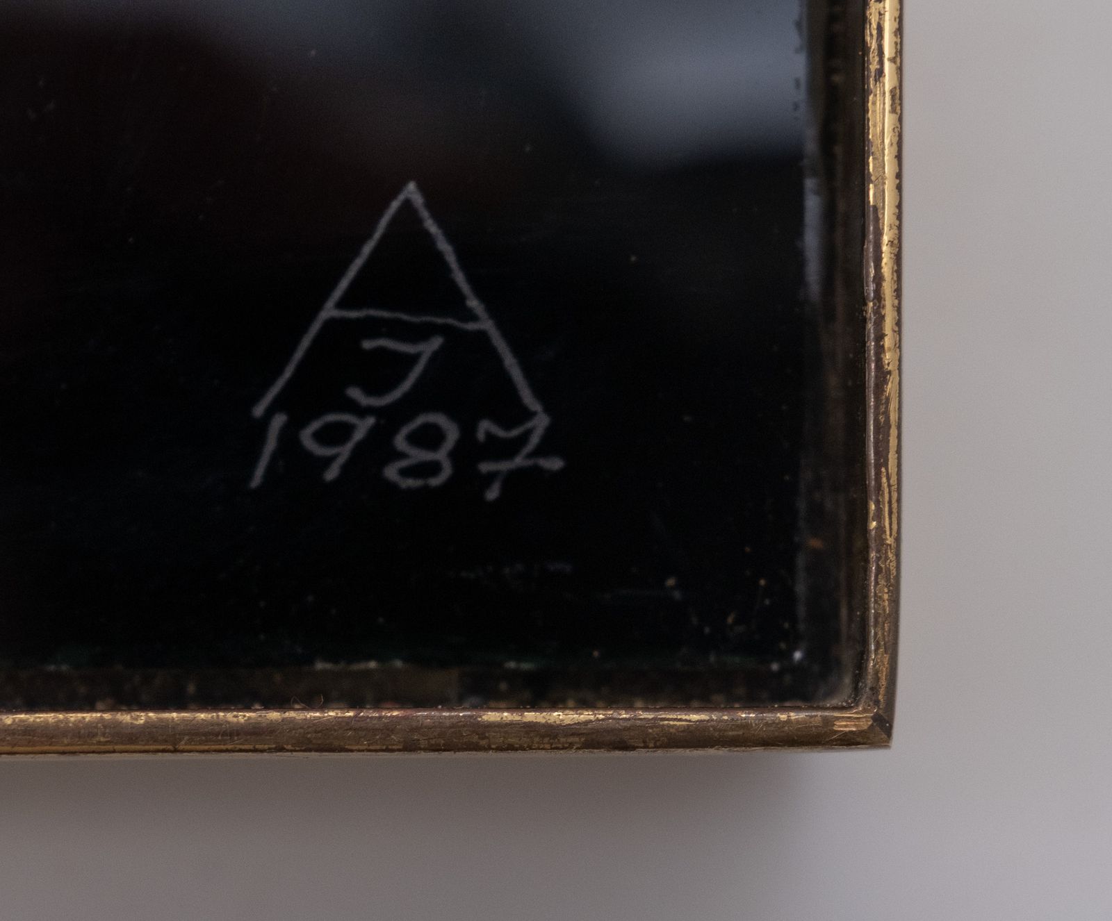 Antonie Jankovcová Fired Enamel Painting With Precious Metals On Glass Postmodern Czech 1980s photo 675.0