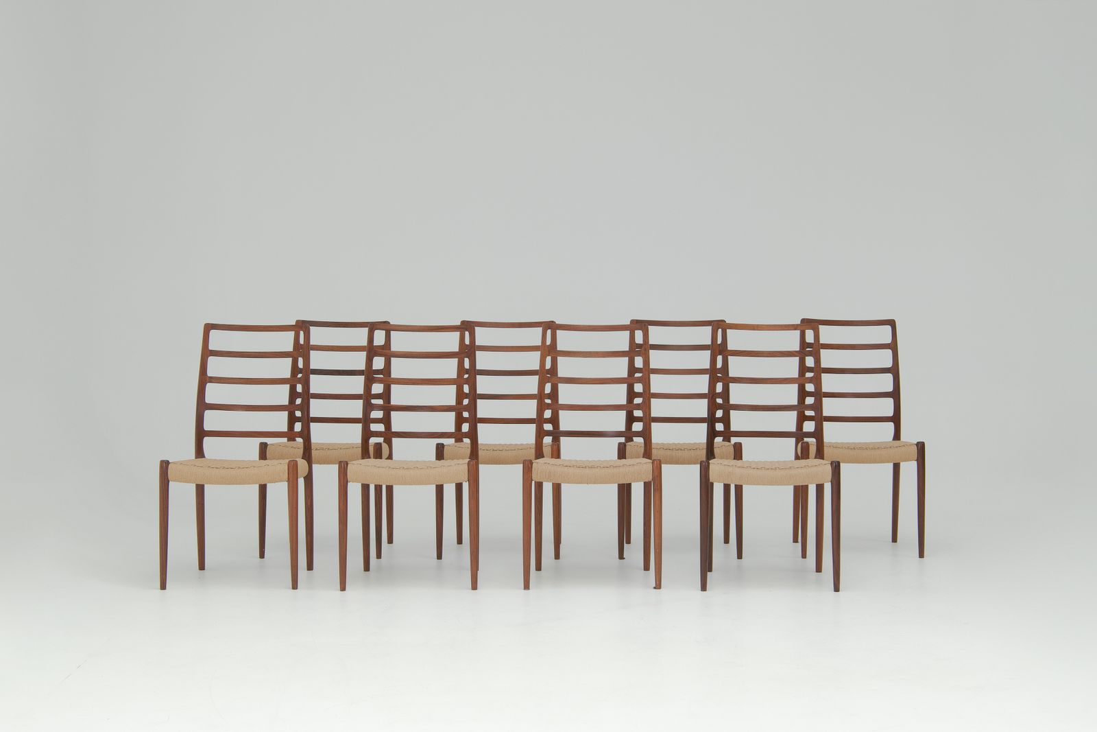 photo vintage Set Of 8 'Model No. 82' Dining Chairs   Niels O. Møller