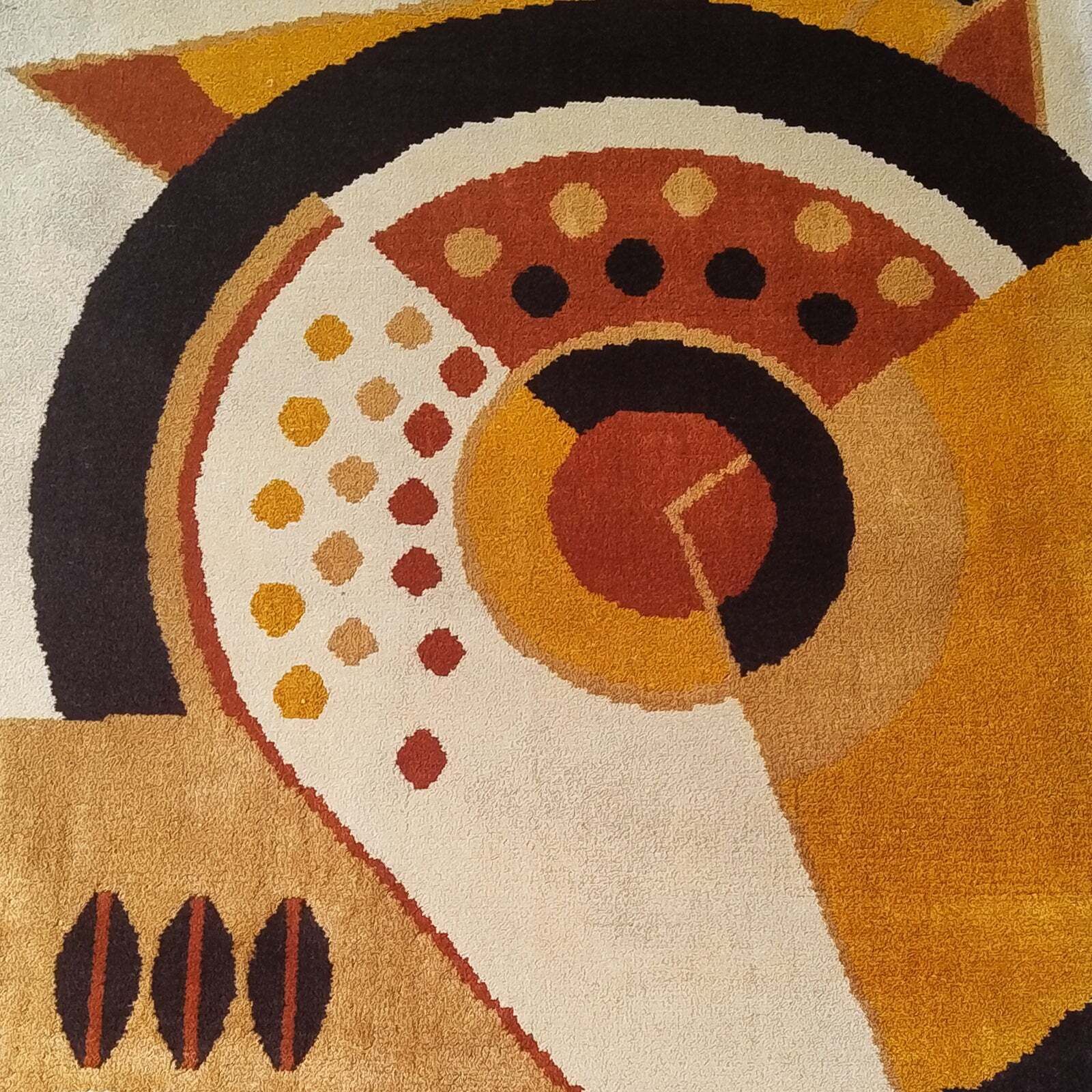 1950s Constructivist Mechanical Futuristic Rug/Tapestry. Made In France photo vinterior