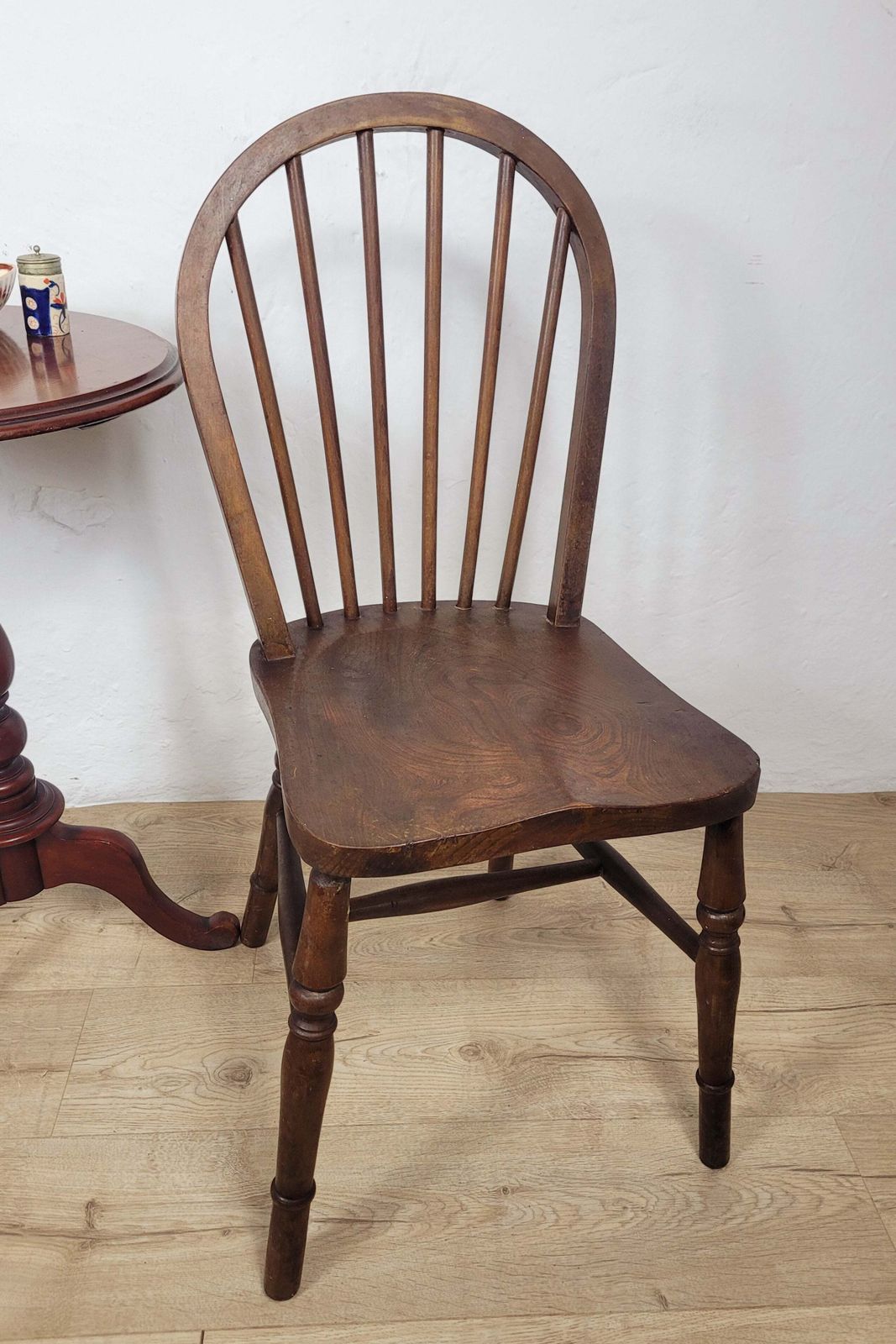 Vintage Kitchen Chair Hoop Back Elm & Birch English 20thc