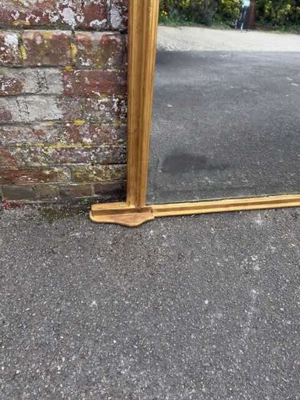 A Delightful Large Antique English 19th C Carved Wood & Gesso Gilt Overmantle Mirror. photo vinterior