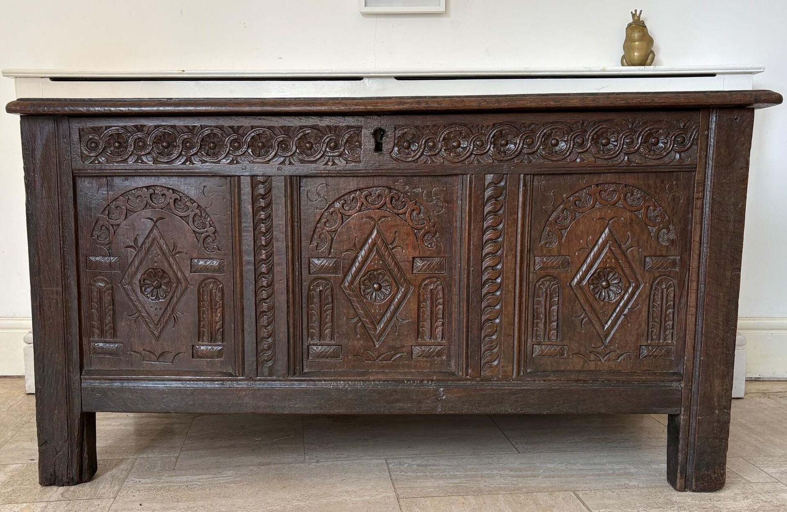 Late 17th Century English Joined Oak Coffer (C.1680–1700)