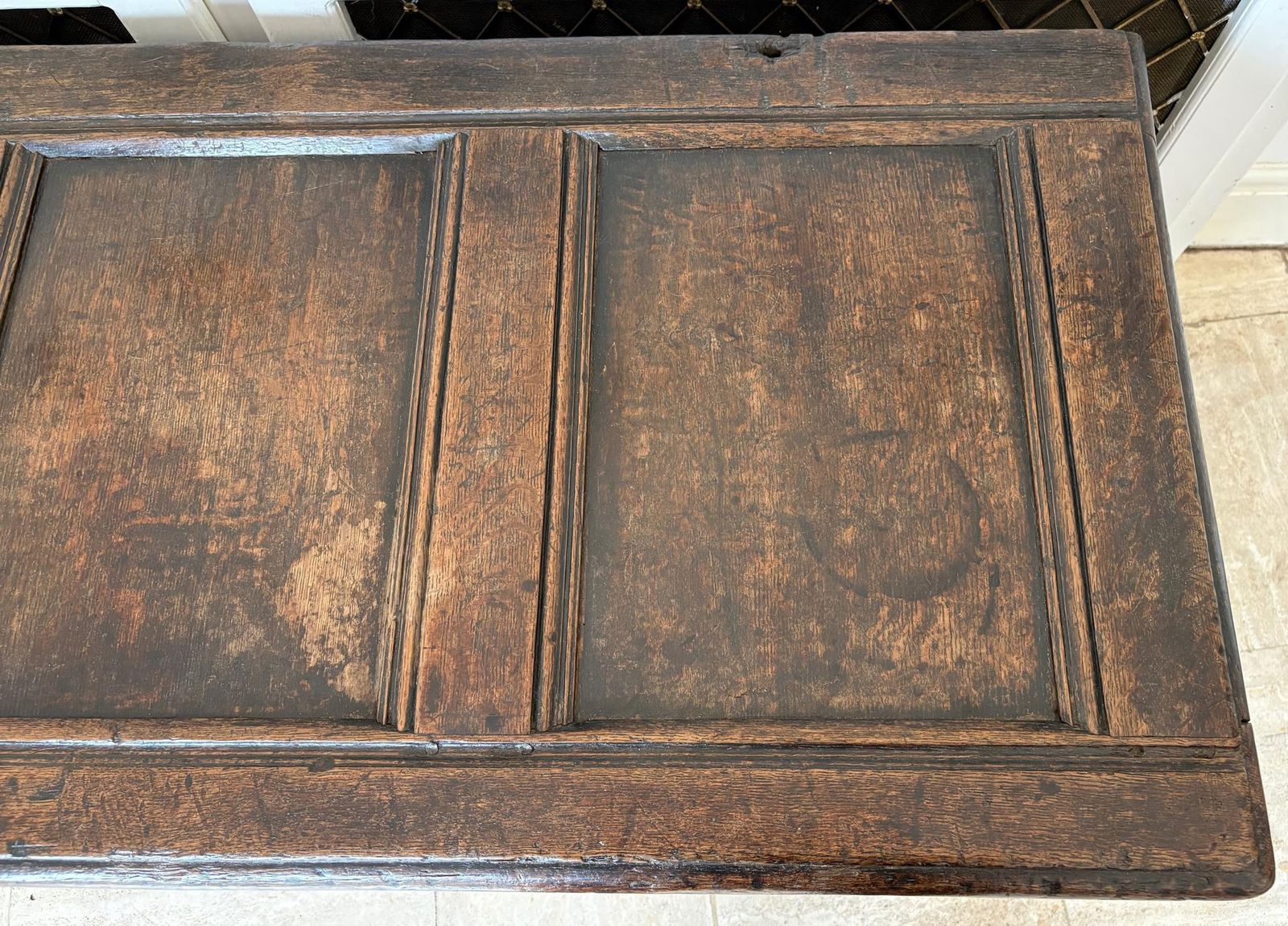 Late 17th Century English Joined Oak Coffer (C.1680–1700) photo vintage