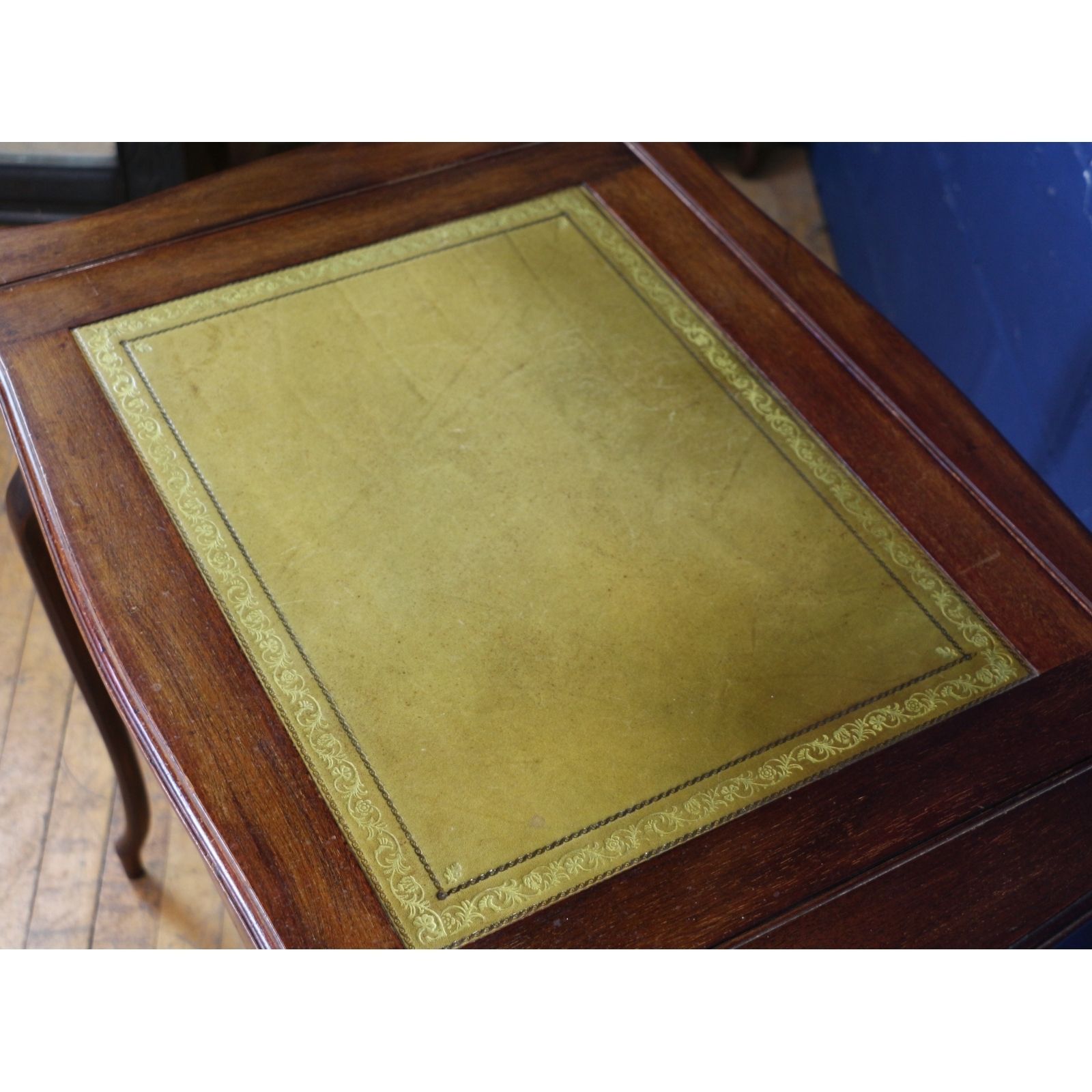 An Excellent Art Nouveau Mahogany And Leather Topped Desk Stones Patent Pop Up Interior photo vinterior